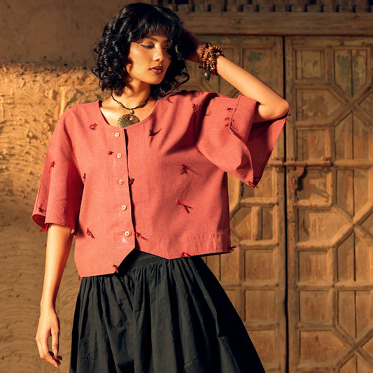 Hand-Embroidered Soft Khaddar 2-Piece Suit