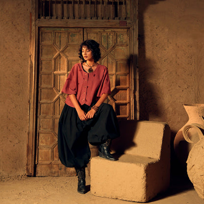 Terracotta Hand-Embroidered Soft Khaddar 2-Piece Suit