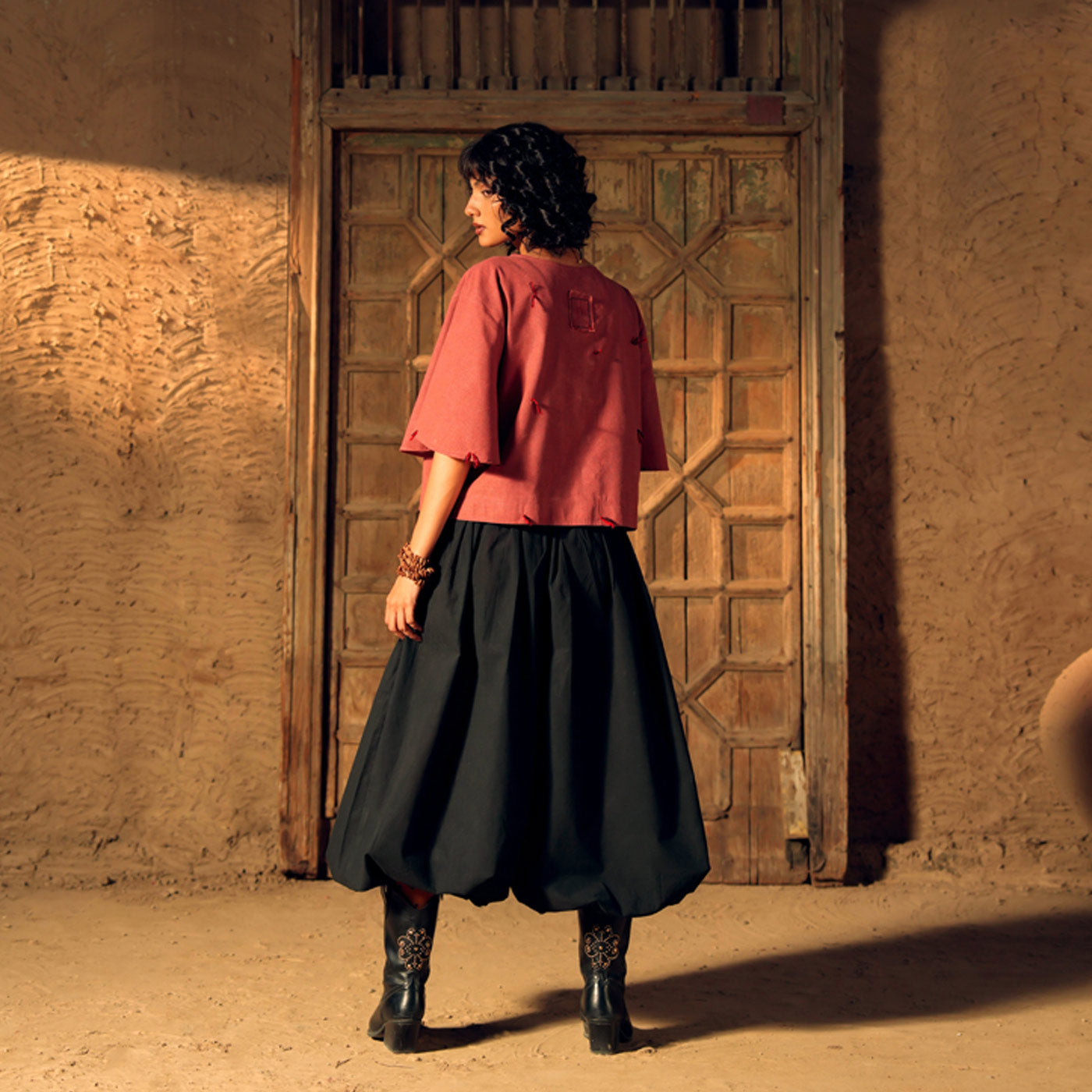 Terracotta Hand-Embroidered Soft Khaddar 2-Piece Suit